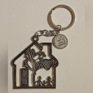 Silver Family Tree Keychain